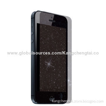 Diamond Glinting Tempered-glass Screen Protector for iPhone5/5S, Additional Glitter on Screen/0.33mm